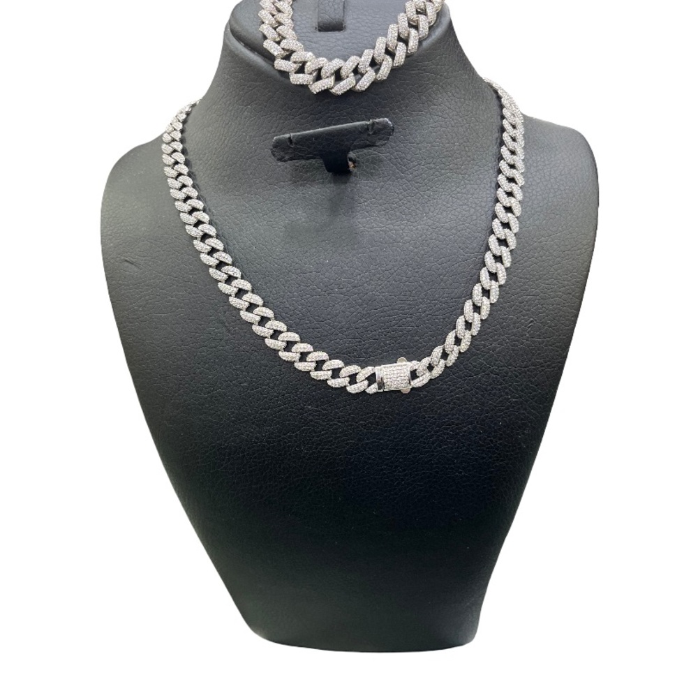 Pure Silver 925 Chain Necklace & bracelet matching set.